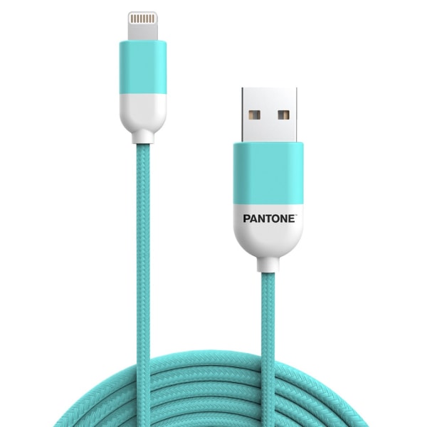 Pantone USB-C - Lightning-kaapeli MFi 2,4A 1,5m- Sinivihreä 324
