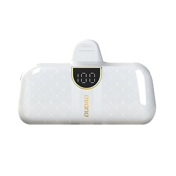 Powerbank 5000mAh med lightning-stik - Hvid