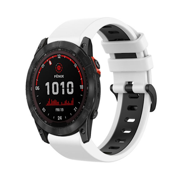 Silikoniranneke Garmin Tactix 7 26mm - Valkoinen & Musta