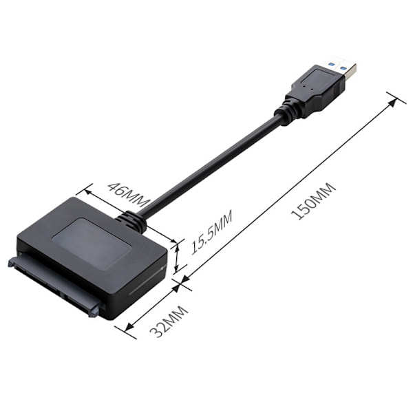 SATA-USB 3.0 -kaapeli 2,5" kiintolevylle, jossa on suuri siirto