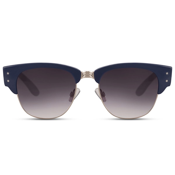 Unisex siniset aurinkolasit – 100 % UV-suoja, mustat linssit, m