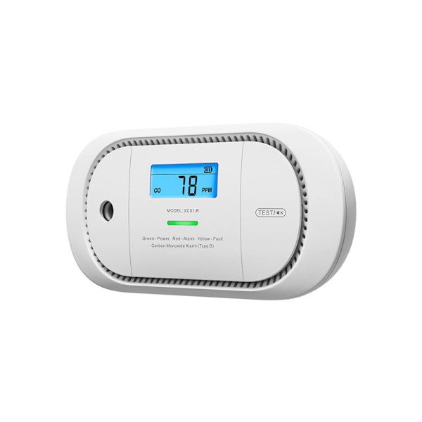 X-Sense XC01-R kolmonoxiddetektor med utbytbart batteri och LCD