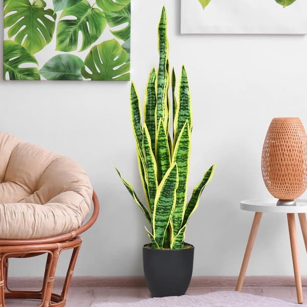 Konstgjord ormväxt 90 cm / konstgjord sansevieria / konstväxt i