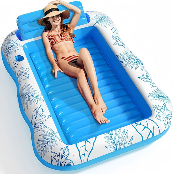 Stor uppblåsbar poolmadrass 204x128cm - Sunkissed Tanning madra