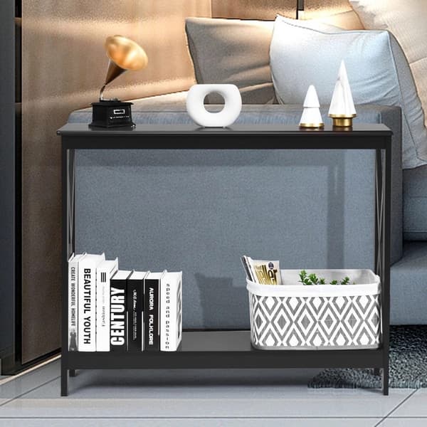 Konsolbord med underhylla 100cm - Sort