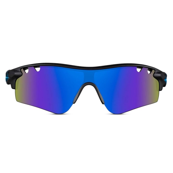 Sportssolbriller med spejlglas- Sort/Blå