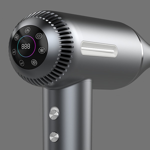 inFace-hårtørrer 1500W med negativ ionisering og LED-display -