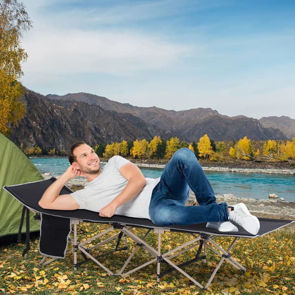 Sammenklappelig campingseng 190 cm / feltseng med bæretaske / b