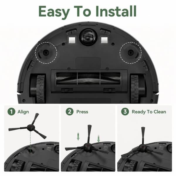 Sidebørster, 2-pak, til Ecovacs Deebot X1 Omni/Turbo/X1S Pro /