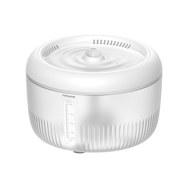 Petsuper vandfontæne til kæledyr 2,5L med smart filtrering - Hv