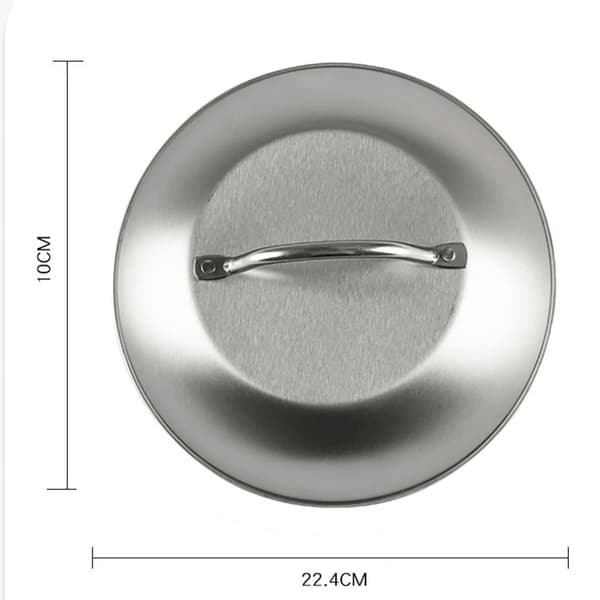 Madkop i rustfrit stål 22,5 cm / serveringskop til mad / låg ti