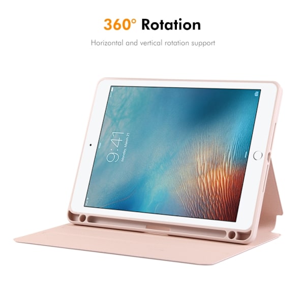 Keinonahkainen kotelo jalustalla iPad Air / Air 2 / 9.7 2017 /