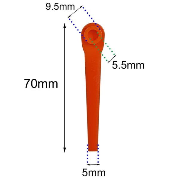Trimmerknivar i plast 70mm - 50-pack