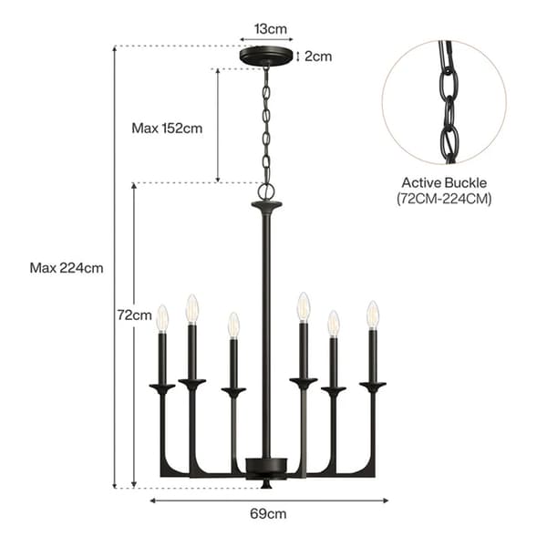 Loftlampe Chandelier – Svart / Moderne lysekrone til indendørs