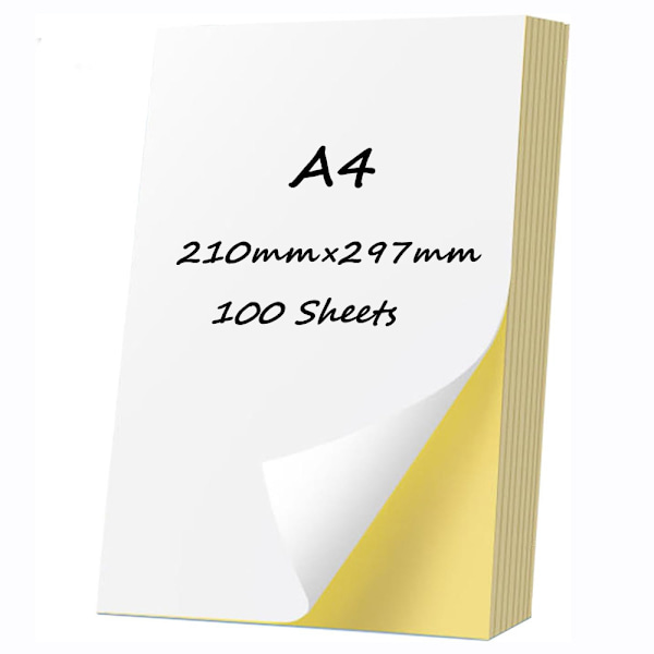 Selvklæbende printerpapir mat A4 - 100 stk