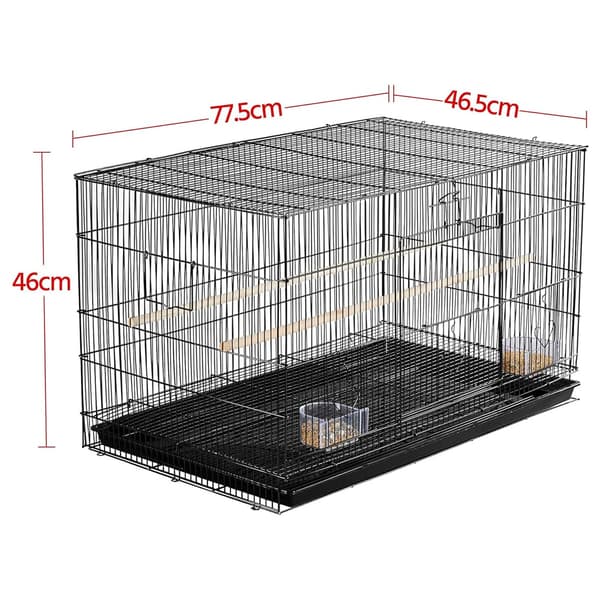 Fuglebur 76×45,5×45,5 cm / rummeligt bur med flere åbninger til