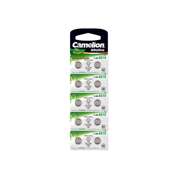 Camelion Knappcell Batterier AG10 / SR54 / LR54 - 10 pack