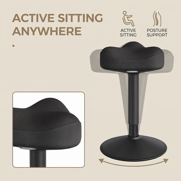 Ergonomisk ståstol/balanspall höj- och sänkbar - Svart