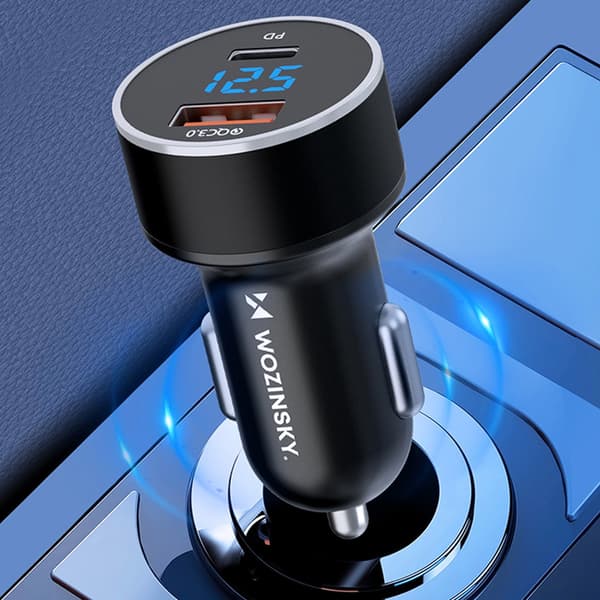 Biloplader 36W med PD/QC 3.0 USB og USB-C