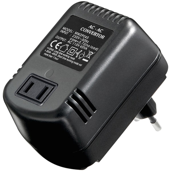Transformator/spänningsomvandlare 230V-110V Svart