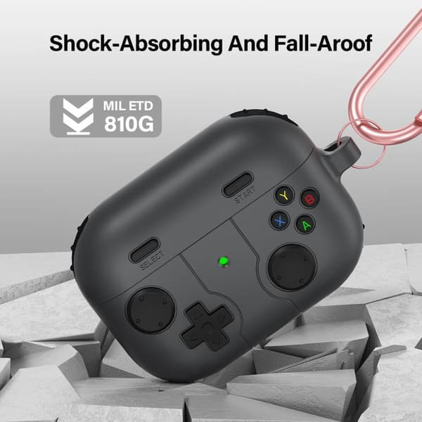 Silikonecover i spilcontroller-design til AirPods Pro 2 – Grå