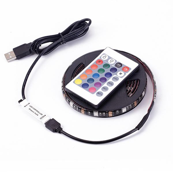 Led-Nauha 5050 USB rgb-väri Remote 24painiketta - 3 metriä Vede