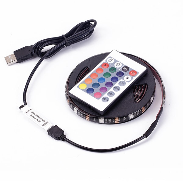 Led Slinga 5050 USB rgb färg Remote 24knappars - 3 meter Vatten