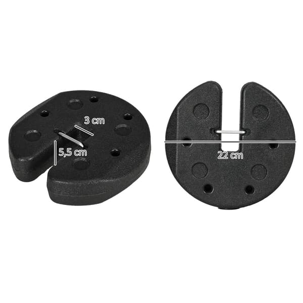 Parasolvikter 4-pack / tältvikter 12 kg / vikter för paviljong