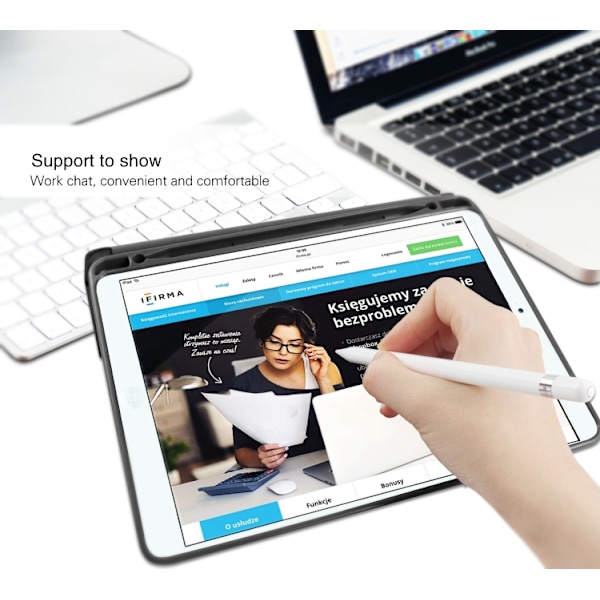 Konstläderfodral med pennhållare till iPad Pro 10,5"