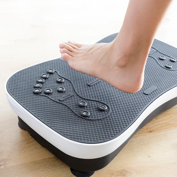 Vibrationsplade til træning og muskelstimulering med tilbehør
