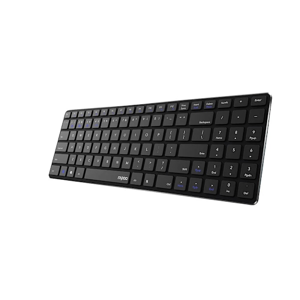 Rapoo E9100M trådløst tastatur med multi-mode tilslutning - Sva Sort