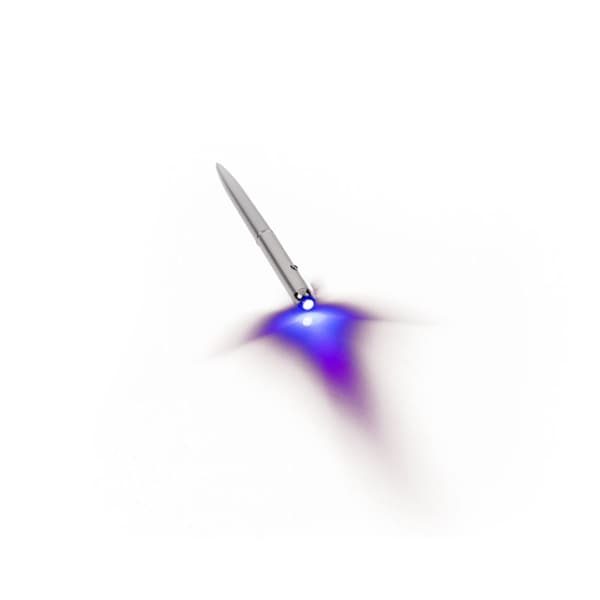 Spionpen med UV-lys til usynlig skrivning