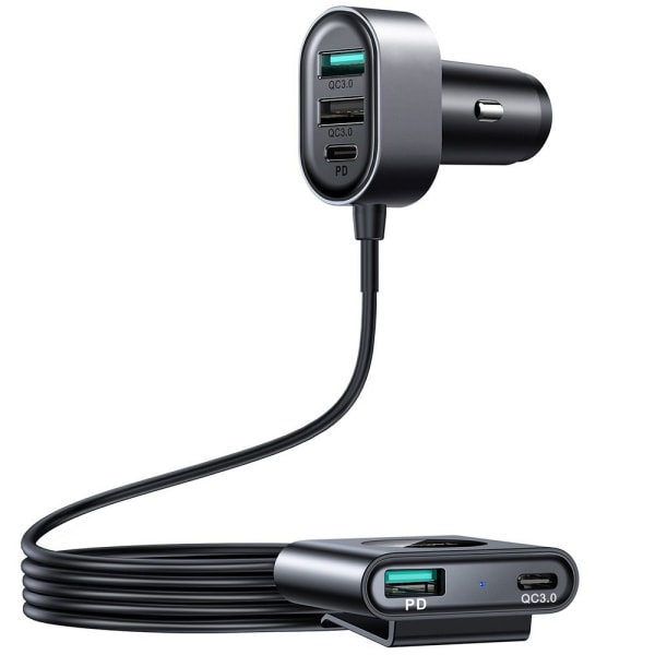 Joyroom Multi Car Charger 2xUSB-C PD + 2xUSB QC3.0 72W - Sort