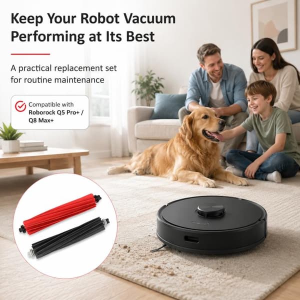 Hovedbørste, 2-pak, til Roborock Q5 Pro/Q8 Max robotstøvsugere