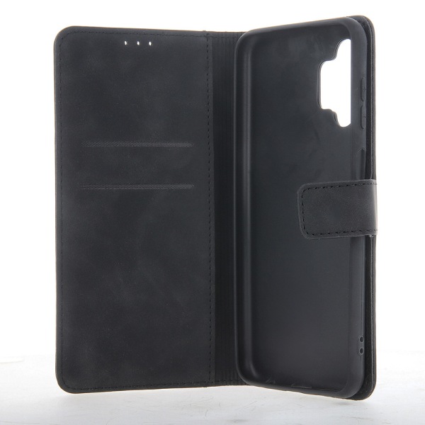 Flip-etui i fløjl med stativ til Motorola Moto E13 - Sort