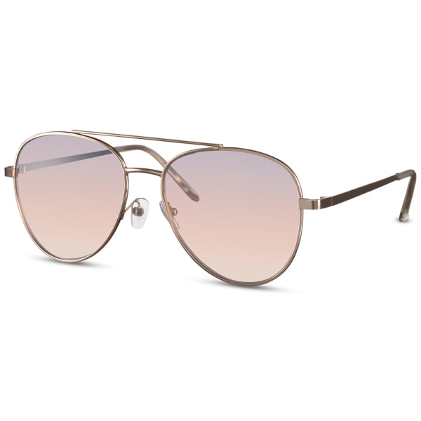 Unisex Aviator-aurinkolasit – Kultainen kehys, liilat linssit,