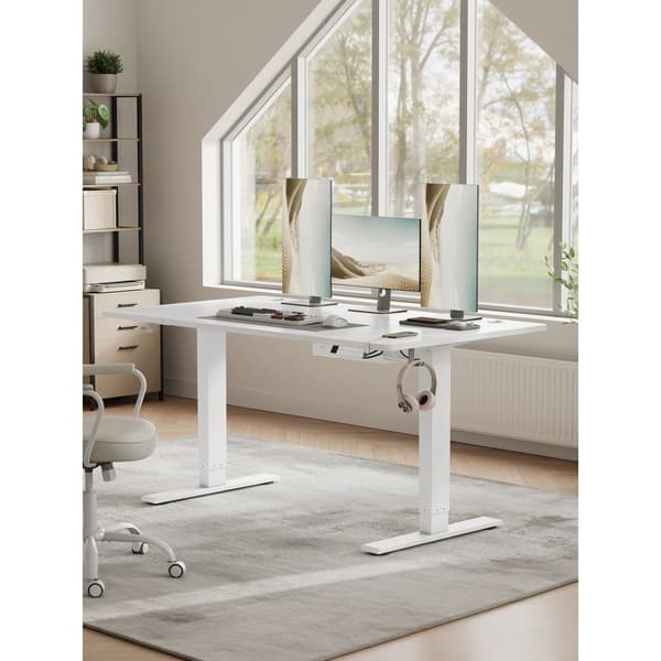 Elektriskt höj- och sänkbart skrivbord med kabellåda och USB-C