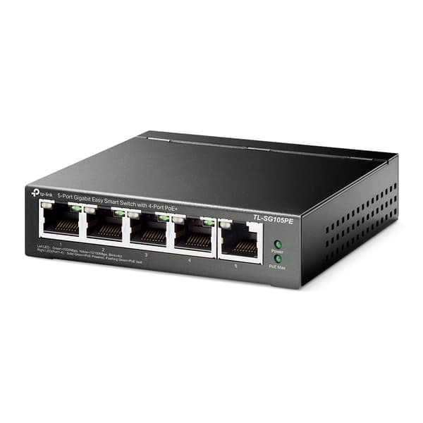 TP-LINK TL-SG105PE 5-portars Gigabit Easy Smart PoE+-switch 65 W