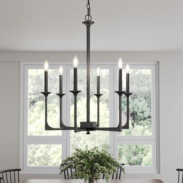 Loftlampe Chandelier – Svart / Moderne lysekrone til indendørs