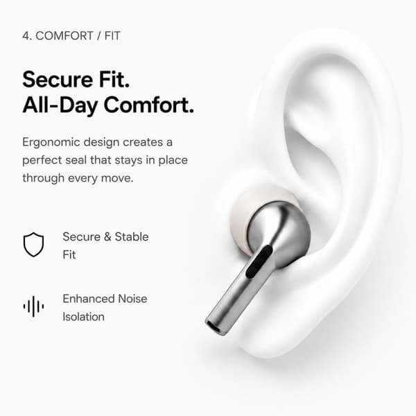Silikone-ørepropper til Galaxy Buds3 Pro og Buds4 Pro – 3 par i