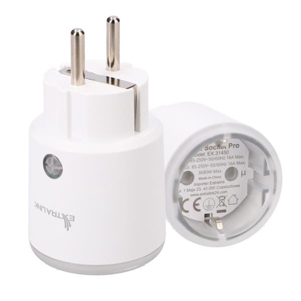 Smart plug med Zigbee, energimätning och röststyrning, 16A, kom