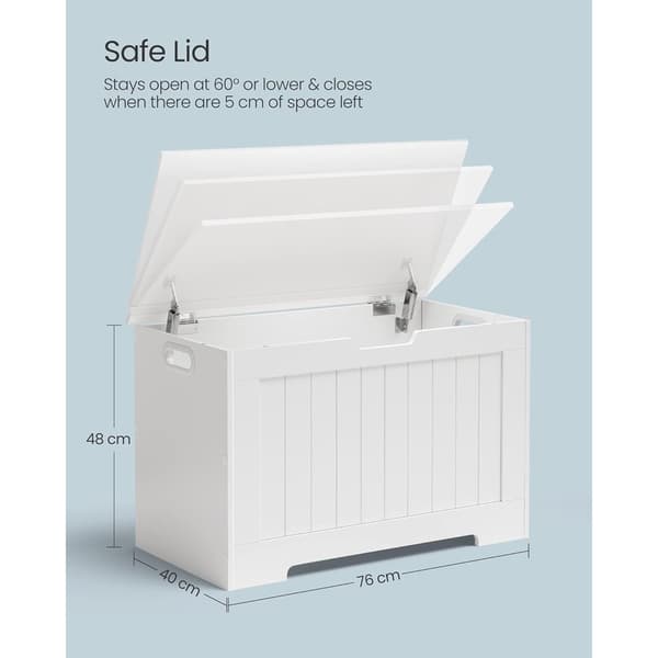 Förvaringsbänk med lock 76×40×48 cm – Vit