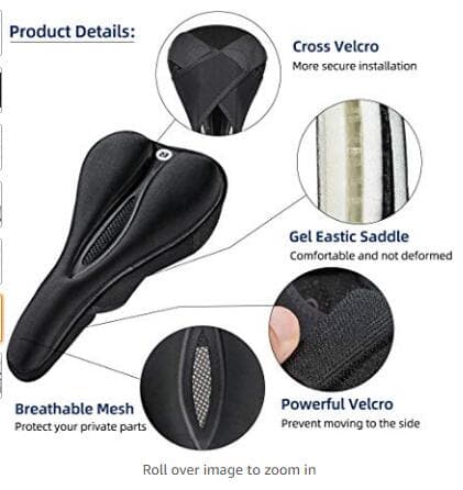 Rockbros LF047-B silikongeléöverdrag för cykelsits storlek L -