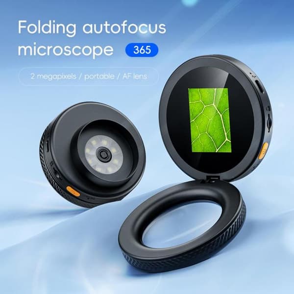 Handhållet digitalt mikroskop 2MP med 2" display - Svart / Port
