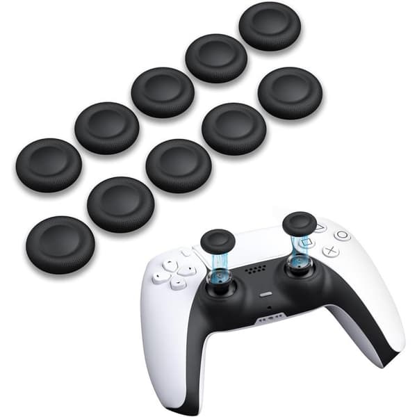 Joystickgreb til PS5/PS4, 10-pak – Svart / Erstatningshætter ti