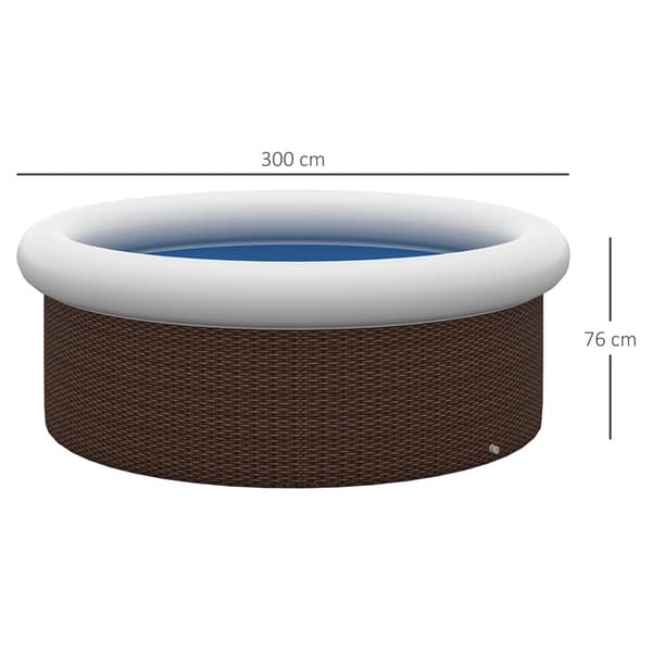 Oppustelig pool – Brun / Rund familiepool, Ø 300 cm / Pool til