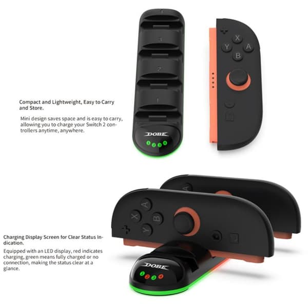 Opladningsstander til Nintendo Switch 2-controllere - Svart