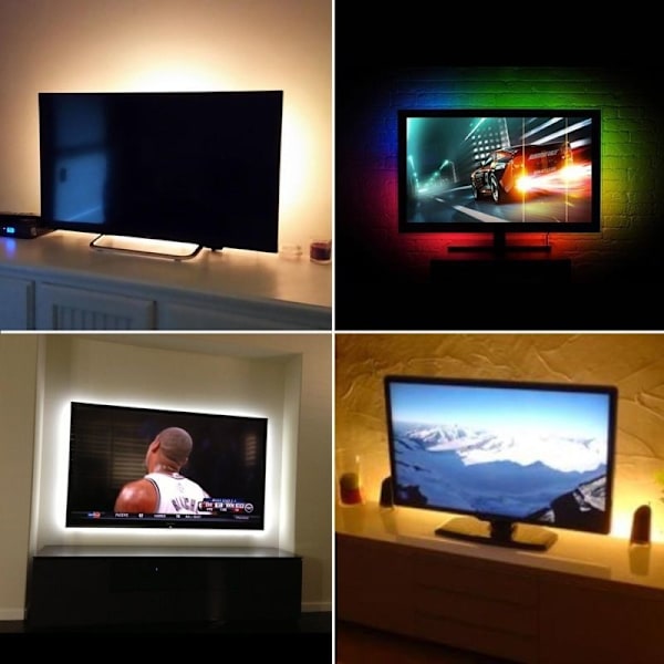 USB-drevet TV-belysning / LED-lyskæde med Fjer - 12W 60 LEDs SM