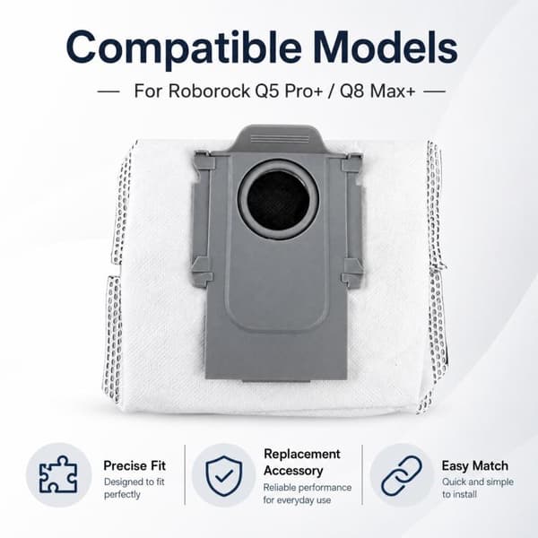 Støvpose med aktivt kul til Roborock Q5 Pro–Q8 Max robotstøvsug