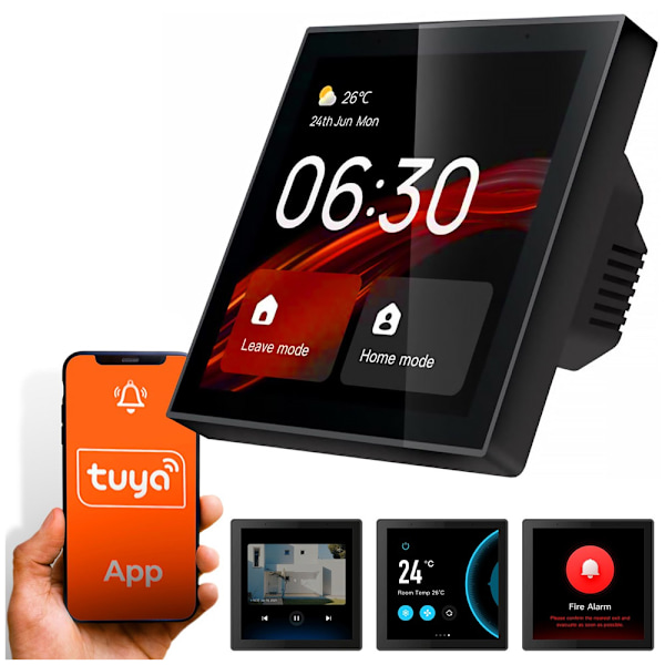 Älykodin ohjausyksikkö 4" kosketusnäytöllä – Zigbee, Wi-Fi, Ale